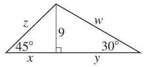 Find the exact values of each part labeled with a letter.