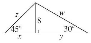 Find the exact values of each part labeled with a letter.