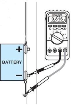 This voltage reading was obtained while cranking the engine. The indicated reading (0.816 V)  is ________.   A)  too high B)  too low C)  an inconclusive measurement D)  incorrectly done