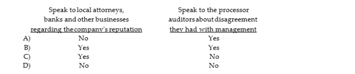 A successor auditor may perform which of the following for a new audit client?  
