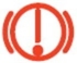 What is the meaning of this symbol?   A) ABS system fault B) Brakes noisy C) Radio too loud D) Braking system fault