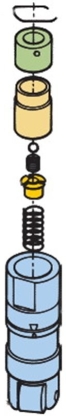 <strong>Identify this component. </strong> A)Flat lifter B)Roller lifter C)Intake check valve D)Oil pump