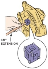 <strong>What is the technician doing in this illustration?  </strong> A)Installing the dust boot. B)Honing the caliper. C)Preparing to rotate the caliper piston into the caliper body. D)None of these <div style=padding-top: 35px> 