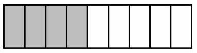  For Next Problems, determine which fractionrepresents the shaded portion  -   A)   \frac{4}{5}  B)   \frac{5}{9}  C)   \frac{5}{4}  D)   \frac{4}{9}