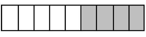  For Next Problems, determine which fractionrepresents the shaded portion. -   A)   \frac{4}{9}  B)   \frac{5}{9}  C)   \frac{5}{4}  D)   \frac{4}{5}
