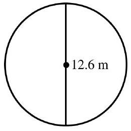  in the next problems, use 3.14 as the approximate value for  \pi  if needed. Round your answers to the nearest tenth when necessary. -Find the radius.    