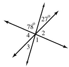 Find the measure of each numbered angle in the figure.   