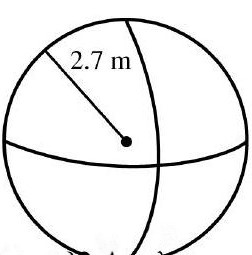  in the next problems, find the volume of each figure. -  A)   82.4 \mathrm{~m}^{3}  B)   22.9 \mathrm{~m}^{3}  C)   61.8 \mathrm{~m}^{3}  D)   30.5 \mathrm{~m}^{3}