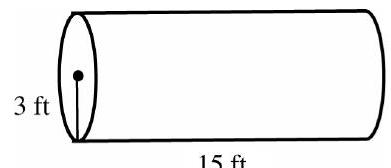  in the next problems, find the volume of each figure. -  A)   106.0 \mathrm{ft}^{3}  B)   282.6 \mathrm{ft}^{3}  C)   \quad 339.12 \mathrm{ft}^{3}  D)   423.9 \mathrm{ft}^{3}