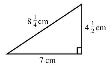  in the next problems, find the perimeter and area of each figure. -  A)   P=19.75 \mathrm{~cm}, \quad A=18.6 \mathrm{~cm}^{2}  B)   P=19.75 \mathrm{~cm}, A=28.9 \mathrm{~cm}^{2}  C)   P=19.75 \mathrm{~cm}, \quad A=31.5 \mathrm{~cm}^{2}  D)   P=19.75 \mathrm{~cm}, A=15.75 \mathrm{~cm}^{2}