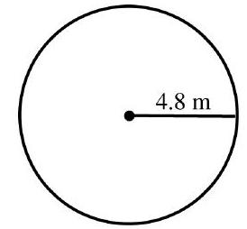  in the next problems, use 3.14 as the approximate value for  \pi  if needed. Round your answer to the nearest tenth when necessary. -Find the circumference.   A)   60.3 \mathrm{~m}  B)   30.1 \mathrm{~m}  C)   9.6 \mathrm{~m}  D)   72.3 \mathrm{~m}