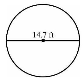 in the next problems, find the area of each figure. -  A)   46.2 \mathrm{ft}^{2}  B)   92.3 \mathrm{ft}^{2}  C)   169.6 \mathrm{ft}^{2}  D)   678.5 \mathrm{ft}^{2}