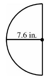  in the next problems, find the area of each figure. -  A)  90.7 in.  ^{2}  B)  181.4 in.  ^{2}  C)  47.7 in.  ^{2}  D)  23.9 in.  ^{2}