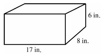  in the next problems, find the volume of each figure. -  A)  31 in.  ^{3}  B)  48 in.  ^{3}  C)  136 in.  ^{3}  D)  816 in.  ^{3}