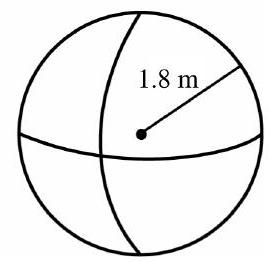  in the next problems, find the volume of each figure. -  A)   18.3 \mathrm{~m}^{3}  B)   24.4 \mathrm{~m}^{3}  C)   10.2 \mathrm{~m}^{3}  D)   13.6 \mathrm{~m}^{3}