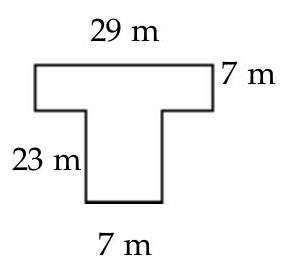  Solve. -Vinyl sheet flooring is to be installed in an area shaped as shown. If the vinyl flooring costs  \$ 3  for each square meter, how much will it cost to cover the area?   A)   \$ 420  B)   \$ 1092  C)   \$ 720  D)   \$ 657