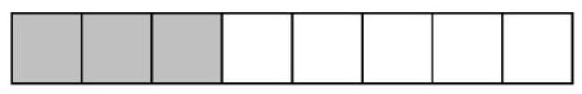  Identify a fraction or mixed number that represents the shaded part of the figure. -  A)   \frac{3}{8}  B)   \frac{5}{8}  C)   1\frac{2}{3}  D)   \frac{3}{5}