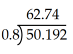 Insert the decimal point in the appropriate place. -  A)    B)    C)    D)   