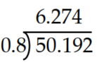 Insert the decimal point in the appropriate place. -  A)    B)    C)    D)   