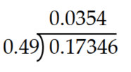Insert the decimal point in the appropriate place. -  A)    B)    C)    D)   