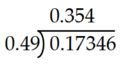 Insert the decimal point in the appropriate place. -  A)    B)    C)    D)   