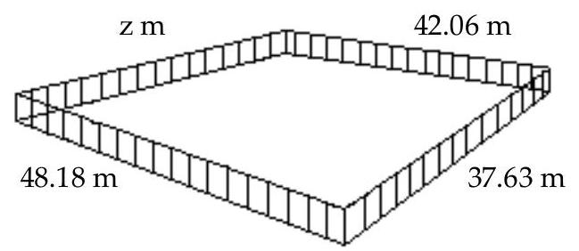  Solve. -A fence was installed surrounding a plot of land which had the following side measurements.   Write an expression, in simplified form, for the sum of the lengths of the sides of the plot of land. A)   (79.69+z)  m  B)   127.87 \mathrm{~m}  C)   (\mathrm{z}-127.87)  \mathrm{m}  D)   (127.87+z)  m