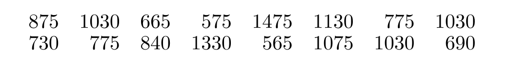  Solve. -Here are the prices (in dollars)  of 16 electric smoothtop ranges. What are the mode and range of the prices?   A)  Mode:  \$ 1030 ; range:  \$ 925  B)  Mode:  \$ 1030 ; range:  \$ 910  C)  Mode:  \$ 775 ; range:  \$ 910  D)  Mode:  \$ 775 ; range:  \$ 915