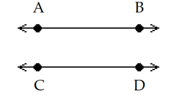 <strong>Choose the appropriate sketch for the indicated geometric object. -Perpendicular lines \overleftrightarrow{\mathrm{AB}} and \overleftrightarrow{\mathrm{CD}} </strong> A) B) C) D)