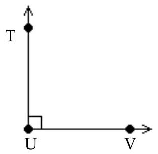 <strong>Choose the appropriate sketch for the indicated geometric object. -Obtuse angle \angle \mathrm{TUV} </strong> A) B) C) D)