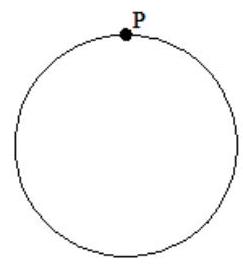 <strong>Choose the appropriate sketch and description for the indicated geometric object. -Circle with center P </strong> A) B) C) D)