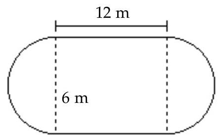 <strong>Find the perimeter. Use 3.14 for \pi when needed. - </strong> A) 61.68 \mathrm{~m} B) 36.84 \mathrm{~m} C) 54.84 \mathrm{~m} D) 42.84 \mathrm{~m}