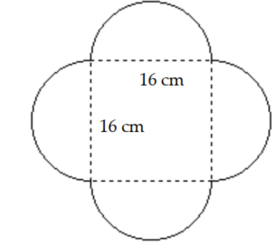 <strong>Find the perimeter. Use 3.14 for \pi when needed. - </strong> A) 132.48 \mathrm{~cm} B) 50.24 \mathrm{~cm} C) 100.48 \mathrm{~cm} D) 164.48 \mathrm{~cm}