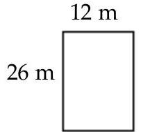  Find area of figure. Round to the nearest hundredth if necessary. -  A)   76 \mathrm{~m}^{2}  B)   312 \mathrm{~m}^{2}  C)   38 \mathrm{~m}^{2}  D)   624 \mathrm{~m}^{2}