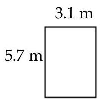  Find area of figure. Round to the nearest hundredth if necessary. -  A)   17.67 \mathrm{~m}^{2}  B)   35.34 \mathrm{~m}^{2}  C)   8.8 \mathrm{~m}^{2}  D)   17.6 \mathrm{~m}^{2}