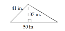  Find area of figure. Round to the nearest hundredth if necessary. -  A)  925 in.  { }^{2}  B)   1850 \mathrm{in.}{ }^{2}  C)   684.5 \mathrm{in} .^{2}  D)   758.5 \mathrm{in.}^{2}