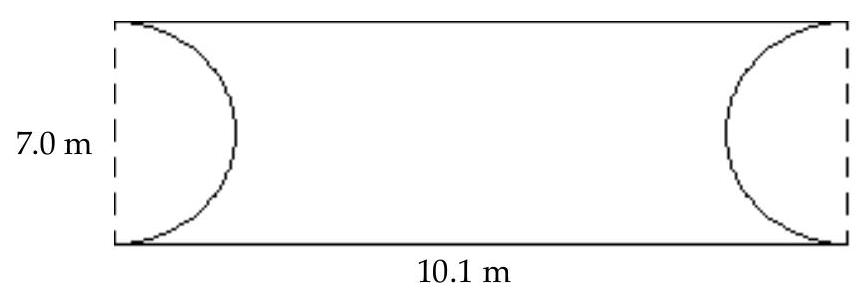  Find area of figure. Round to the nearest hundredth if necessary. -  (Use 3.14 for  \pi .)  A)  Not enough data B)   32.24 \mathrm{~m}^{2}  C)   51.47 \mathrm{~m}^{2}  D)   31.19 \mathrm{~m}^{2}