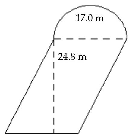  Find area of figure. Round to the nearest hundredth if necessary. -  (Use 3.14 for  \pi .)  A)   648.465 \mathrm{~m}^{2}  B)  Not enough data C)   535.0325 \mathrm{~m}^{2}  D)   474.98 \mathrm{~m}^{2}