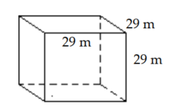  Find the volume. -  A)   841 \mathrm{~m}^{3}  B)   24,389 \mathrm{~m}^{3}  C)   1682 \mathrm{~m}^{3}  D)   87 \mathrm{~m}^{3}