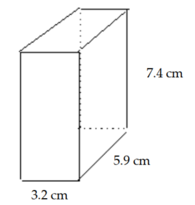  Find the volume. -  A)   46.86 \mathrm{~cm}^{3}  B)   139.712 \mathrm{~cm}^{3}  C)   139.712 \mathrm{~cm}^{2}  D)   16.5 \mathrm{~cm}^{3}