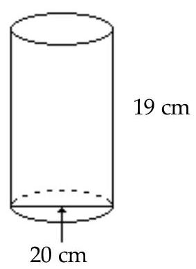  Find the volume of the sphere or the cylinder. Use  \pi=3.14  when needed. Round to the nearest thousandth if necessary. -  A)   23,864 \mathrm{~cm}^{3}  B)   5966 \mathrm{~cm}^{3}  C)   596.6 \mathrm{~cm}^{3}  D)   1193.2 \mathrm{~cm}^{3}