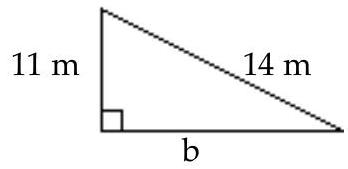  Find the missing length to the nearest tenth. -  A)   b=1.7 \mathrm{~m}  B)   b=75 \mathrm{~m}  C)   b=8.7 \mathrm{~m}  D)   b=17.8 \mathrm{~m}