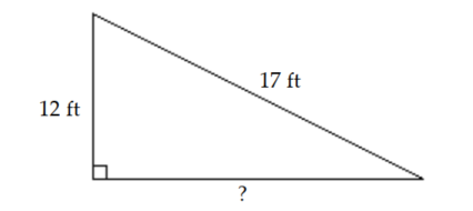  Solve the problem. If necessary, round to the nearest tenth. -Below is a diagram of a water slide. How far is it along the ground from the end of the slide back to the base of the ladder that leads to the slide?   A)   20.8 \mathrm{ft}  B)   72.5 \mathrm{ft}  C)   2.2 \mathrm{ft}  D)   12.0 \mathrm{ft}