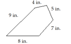  Find the perimeter or circumference. Use  \pi \approx 3.14  when needed. -  A)  24 in. B)   33 \mathrm{in} . C)  25 in. D)  26 in. 