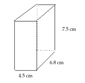  Find the volume. Use  \pi \approx 3.14  when needed. -  A)   55.50 \mathrm{~cm}^{3}  B)   229.500 \mathrm{~cm}^{2}  C)   229.500 \mathrm{~cm}^{3}  D)   18.8 \mathrm{~cm}^{3}