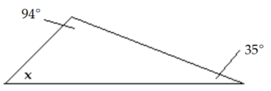  Find the unknown. -  A)   x=51^{\circ}  B)   x=86^{\circ}  C)   x=41^{\circ}  D)   x=129^{\circ}
