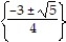 Use the quadratic formula to solve the equation. Simplify any radicals. -2m<sup>2</sup> + 6m + 2 = 0 A)    B)    C)    D)   