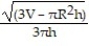  Solve the problem. -Solve the formula V =   \pi    h +     \pi   h for r by writing it in the form a   + br + c = 0 and then using the quadratic formula. A)  r = ±   B)  r = ±   C)  r = ±   D)  r = ±   