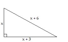 Solve the problem -Find the lengths of the three sides of the right triangle.    A)  9, 12, 15 B)  11, 14, 17 C)  10, 13, 16 D)  13, 16, 19