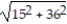 <strong>Find the square root. Express the answer as a whole number or as a square root. Do not use a calculator. - </strong> A) 33 B) 21 C) 39 D) 51