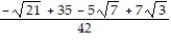 Rationalize the denominator. Write the quotient in lowest terms. -  A)    B)    C)    D)   